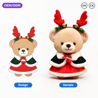 Peluche Anime Super Douce Personnalisée pour Noël, Remplissage Coton PP, Idéale comme Cadeau de Fêtes et Compagnon pour Animaux