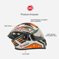 Nouveaux casques de moto modulaires MOON FK108 en ABS légers unisexes, couvrant la tête, pour la conduite sur route et en ville, tailles M/L/XL/XXL