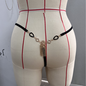 Tanga Sexy para Mujer Madura con Joyería y Diamantes de Tiro Bajo, Tanga Abierta - Product Image 6
