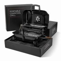 Barbecue portable pliable au charbon de bois avec grille chauffante réglable pour pique-nique et pêche