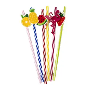 Reusable Straws Funny Colorful Bar Accessory Top Factory Supplier OEM ODM Type Multipurpose Plastic Drinking Straw For Party