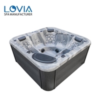 Bain à remous extérieur en acrylique LOVIA de norme européenne, jacuzzi écoénergétique, baignoire Balboa, spa extérieur pour l'extérieur