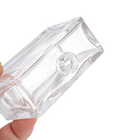 Vente en gros de flacons de parfum rectangulaires en verre sérigraphiés 30ml 50ml 100ml avec couvercle en acrylique, impression sérigraphique, emballage en boîte cadeau