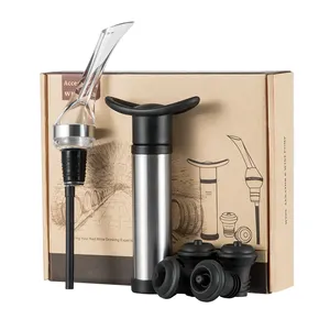 Ramah Lingkungan 2 In 1 Aerator Anggur Pourer dengan Segel Vakum Anggur Saver Pompa Hadiah Anggur Set Aksesoris