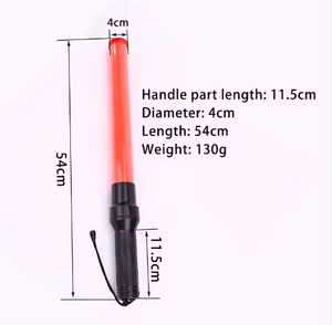交通整理用のセキュリティ交通警棒、点滅式で高反射率の赤色LED警棒 - Product Image 3