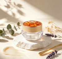 Pot de crème pour les yeux de luxe 5g, format voyage, échantillon, contenant cosmétique intérieur en PP, pot en plastique à capuchon unique pour crème