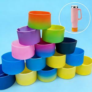 Accessoires de boisson en silicone personnalisés avec logo, gobelet/bouteille pas cher avec base de protection en silicone - Product Image 2