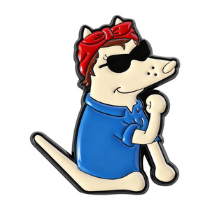 Broches en émail pour <span class=keywords><strong>chien</strong></span>, thème Fierté LGBT, style dessin animé cool, avec motifs Chiot amusant avec lunettes de soleil, Arc-en-ciel, Rosie puissante, et motifs animaux mignons - Product Image 3
