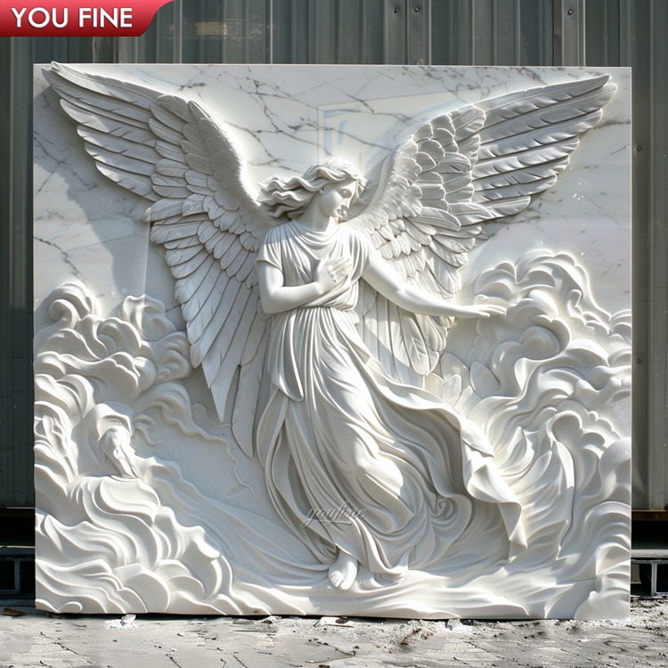 Modern Hand Carved White Marble Medusa Relief Sculpture - Vivid