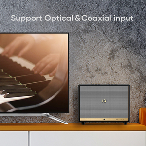 Shidu kích thước lớn mạnh mẽ trường hợp bằng gỗ xách tay retro HiFi Loa bluetooth không dây với hai UHF <span class=keywords><strong>Microphone</strong></span> - Product Image 3