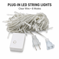 Verbindbare LED-Lichterketten für den Außenbereich mit transparentem Kabel und 8 Beleuchtungsmodi