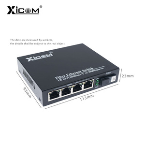 Conmutador Ethernet de Fibra Xicom de 4 Puertos 10/100/1000Base-T a 1000Base-X, Conversor de Medios Gigabit - Product Image 2