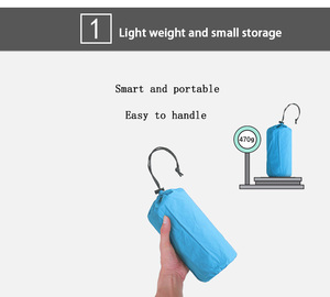 Colchón inflable individual plegable para exteriores ultraligero y portátil con almohada para actividades de viaje y senderismo - Product Image 6