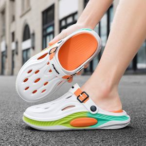 รองเท้าแตะแบบสวมสำหรับผู้ชาย สายรัดแบบหัวเข็มขัด ดีไซน์โปร่ง ระบายอากาศได้ดี รองเท้ากีฬา พื้นกันลื่น เหมาะสำหรับกิจกรรมกลางแจ้ง - Product Image 2