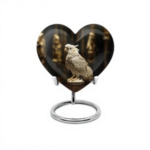 Parrot Solar Flight Urn Heart - Monumental Harmony-Urna grande de metal para cenizas humanas Urna grande para cenizas con bolsa de terciopelo gratis - Product Image 1