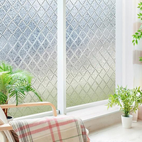 Haton Milchglas-Fensterfolie UV-Schutz Sichtschutz Dekoratives Gittermuster Statisch Haftende Abnehmbare Aufkleber