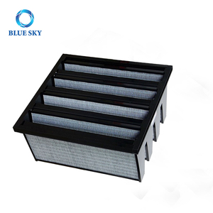 Nhà Máy Giá hiệu quả cao H13 H14 công nghiệp khung nhựa v-ngân hàng thông gió HEPA than hoạt tính lọc không khí HVAC - Product Image 5