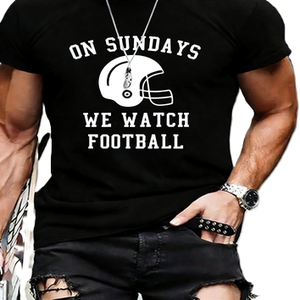 Maglietta da uomo con grafica del casco per il giorno della partita <span class=keywords><strong>di</strong></span> calcio, per gli appassionati <span class=keywords><strong>di</strong></span> sport - Product Image 3