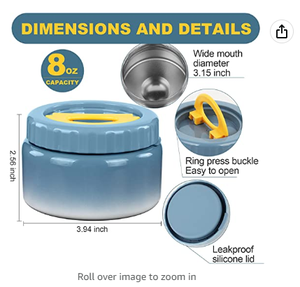 Aohea Contenant à déjeuner sous vide en acier inoxydable 18/8 à double paroi <span class=keywords><strong>Thermos</strong></span> isolé <span class=keywords><strong>pour</strong></span> aliments chauds soupe <span class=keywords><strong>pour</strong></span> les <span class=keywords><strong>repas</strong></span> - Product Image 4