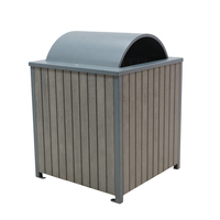Conteneur à déchets extérieur sur mesure en composite bois-plastique de grande taille, poubelle de parc, poubelle de rue, bac à déchets public, bac à ordures commercial