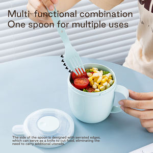 ANYA Lot de 2 couverts portables, cuillère et <span class=keywords><strong>fourchette</strong></span> à baguettes en plastique PBT réutilisables pour voyage, camping, fête et pique-nique en plein air - Product Image 2