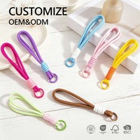 En gros, Porte-clés en corde tressée couleur personnalisée, Lanière tissée minimaliste, Breloque de sac, Lanière pour clés et sacs à main