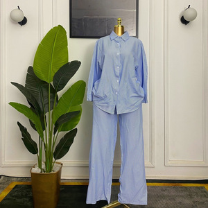 Abbigliamento Femminile Europeo <span class=keywords><strong>e</strong></span> Americano, Nuova Collezione Primavera 2026, <span class=keywords><strong>Camicia</strong></span> alla Moda a Maniche Lunghe con Colletto Rovesciato <span class=keywords><strong>e</strong></span> <span class=keywords><strong>Pantaloni</strong></span> a Gamba Larga - Product Image 4