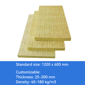 Panneau d'isolation en laine de roche haute résistance, absorption acoustique, carré, industriel, écologique pour entrepôt, atelier, bâtiment - Product Image 2