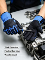 Gants de moto unisexes haute performance à doigts entiers, fermeture à boucle, sangle de poignet réglable, antidérapants, protection UV, antichoc