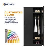 Armoire de rangement en acier noir, casier métallique pour vêtements, penderie avec tringle de suspension pour chambre à coucher, appartement, dortoir, maison