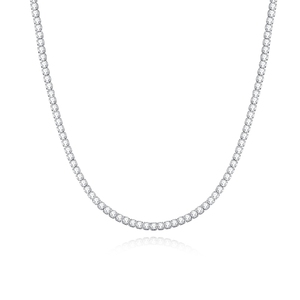 Women's Adjustable Rhodium Plated Fine Jewelry S925 Sterling <strong>Silver</strong> GRA 3mm D VVS1 Moissanite Tennis Necklace <strong>Choker</strong> - Product Image 5