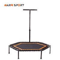 Trampolín Profesional Personalizado de PVC para Interiores, Mini Hexagonal, Económico, para Gimnasia, con Barra Ajustable