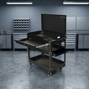 Wholesale CSPS 3-Tier Carbon Steel Rotating <b>Tool</b> <b>Cart</b> Wheels Black Finish 135kg Load Capacity ISO9001 Certified OEM Supported - Product Image 3