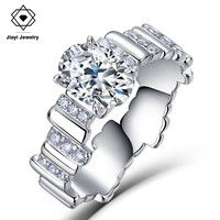 1,71 CTW S925 Sterling Silber Ovaler Moissanit 4-Krappen-Fassung Rhodium 14K Vergoldet Luxus Eternity Band Breiter Kettenring