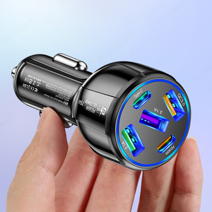 75W 5 puertos USB Cargadores de <span class=keywords><strong>coche</strong></span> Tipo C Cargador de <span class=keywords><strong>coche</strong></span> Carga rápida PD30W QC3.0 Cargador de teléfono en <span class=keywords><strong>coche</strong></span> para iPhone para Huawei - Product Image 4