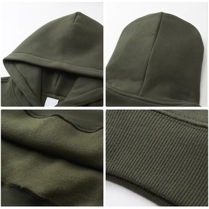 Sweat à capuche d'hiver épais 350 g/m² en molleton sans cordon, coupe oversize courte, grande taille pour homme, personnalisable et écologique - Product Image 3