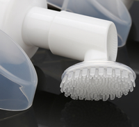 Brosse en silicone mousseuse, flacon ovale cosmétique pour masque facial, lotion, shampoing avec pompe pulvérisatrice, flacon vide en PET à pression pour nettoyage