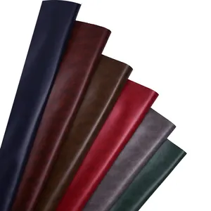 Tela de cuero sintético PU impermeable con respaldo sin tejer de Color Retro de alta calidad para bolsas de muebles de sofá