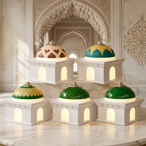 Lampe de nuit en forme de mosquée avec haut-parleur Coran et contrôle par bouton, lecteur Coran, prise EU/UK, rechargeable, LED, récitation sacrée islamique - Product Image 1
