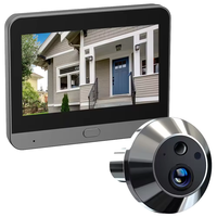 Caméra de sonnette de porte miniature FHD 3MP, caméra de sécurité domestique sans fil avec écran 4,3 pouces 1080p, caméra de sonnette de porte