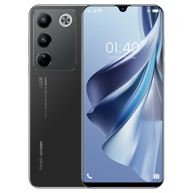 2026 New V27e Cross Border Smartphone 8GB RAM 256GB Storage 7.3 Inch Big Screen Android Mobile