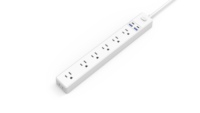 7 outlet AC 4 port pengisian USB, Strip daya pelindung lonjakan listrik, soket ekstensi 2A + 2C