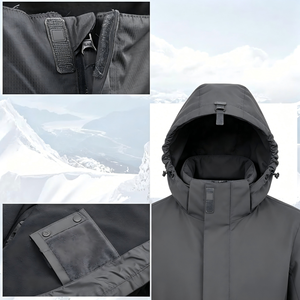 Veste d'hiver imperméable pour garçon, veste de neige à capuche doublée de polaire, veste coupe-vent et imperméable - Product Image 5