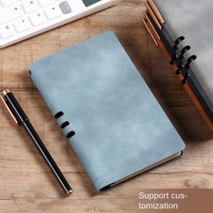 A5 Leather Hardcover Printed Notebook with 100 Sheets for Business Guest Book and Wellness <b>Journal</b> - Product Image 2