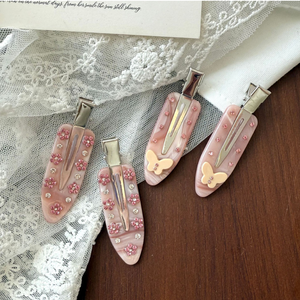 مشابك شعر نسائية من يي واي إتش جي متوفرة بطول 6 سم مع فيونكة من حجر الراين الوردي ومشبك جانبي مخصص للأطفال والنساء - Product Image 3