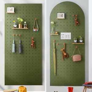 Wooden Pegboard <b>Wall</b> Rack Rectangle Solid Wood <b>Hanging</b> <b>Storage</b> Organizer For Home Office Entryway Customizable Size - Product Image 1
