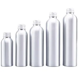 Empty Aluminum Cosmetic Packaging Lotion Bottle Metal Packaging 30ml 50ml 100ml 300ml 500ml Silver Aluminum Bottle