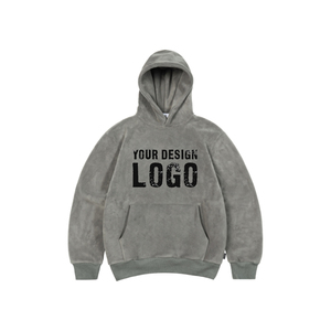 Ventes chaudes : Sweats à capuche épais en molleton bouclette pour hommes, couleur unie, avec doublure polaire, style décontracté - Product Image 3