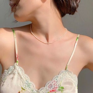 Collier ras du cou vintage pour femmes, perle d'eau douce naturelle, grains de riz extrêmement petits, collier fin, chaîne de clavicule - Product Image 3