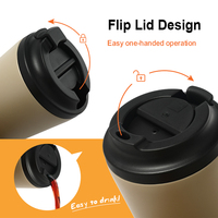 Fabricant de gros Tasse à café réutilisable en acier inoxydable isolée à double paroi de 12 oz avec couvercle rabattable